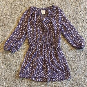 Mossimo Supply Co. Purple and White bird blouse